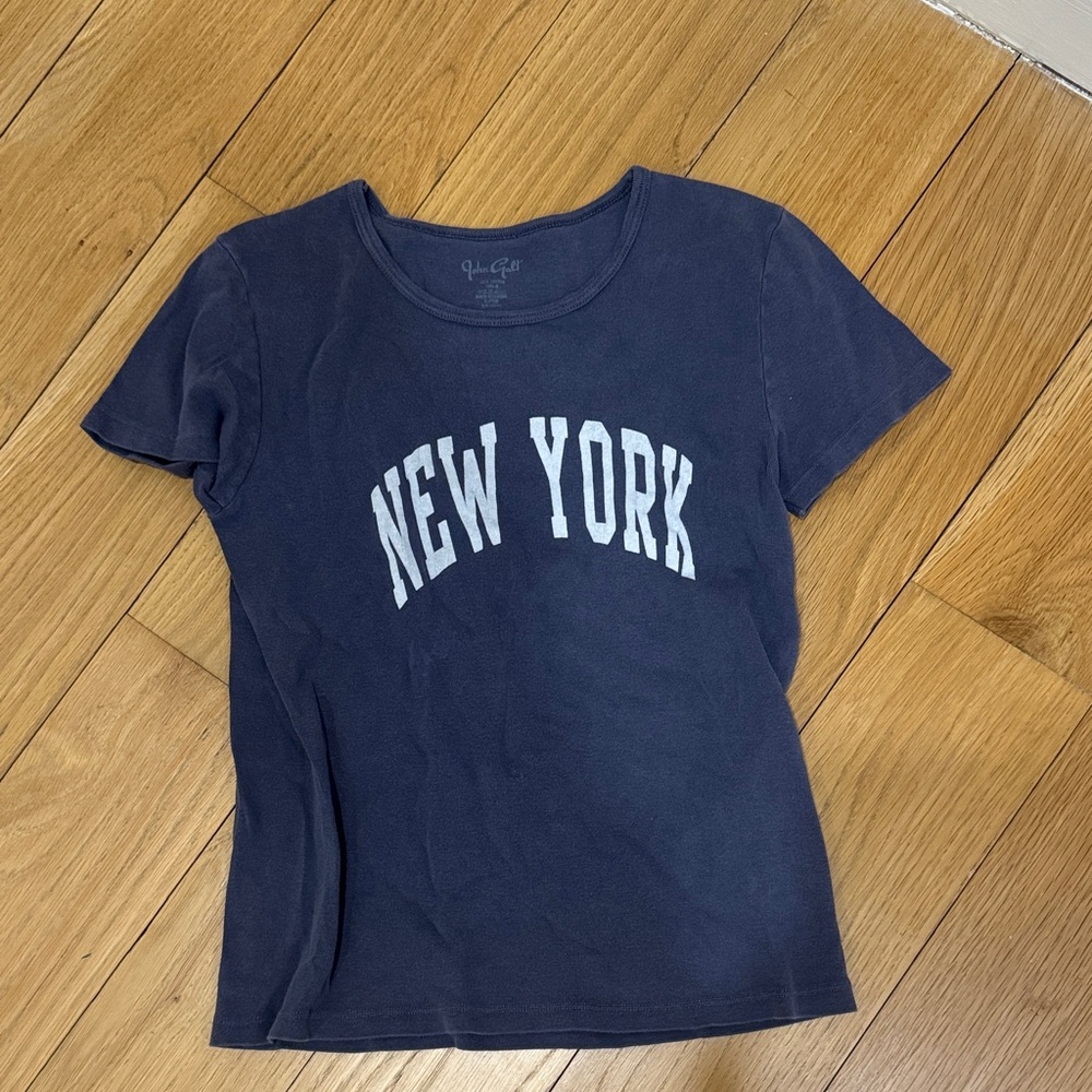 Brandy Melville Navy Blue 'New York' T-Shirt